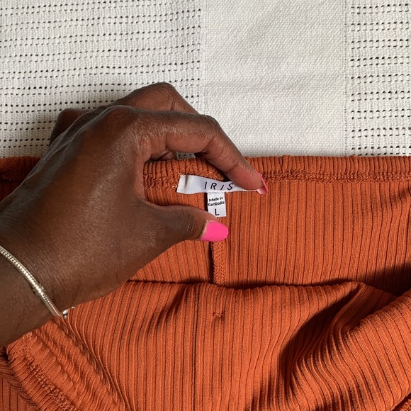 Burnt Orange Off the Shoulder Mini Dress - Picture 2 of 3